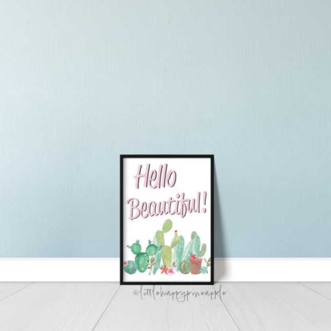 Hallo Beautiful Cactus Wall Art Print Poster (Von Creator hochgeladen)