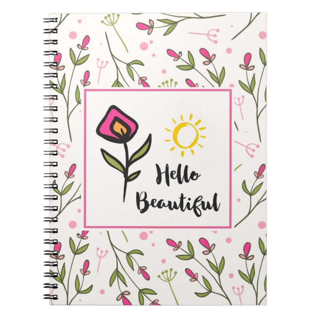 Hallo Beautiful Hübsch Pink Orange Wildlflower Notizblock (Vorderseite)
