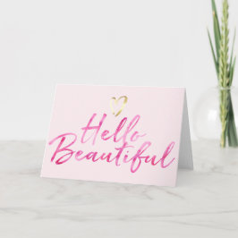 Hallo Beautiful mit Gold Heart Karte