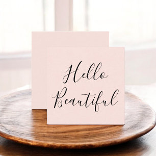 Hallo Beautiful Modern Blush Pink Quadratische Visitenkarte