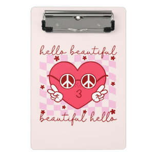 Hallo Beautiful Niedlich und herzlich Mini Klemmbrett