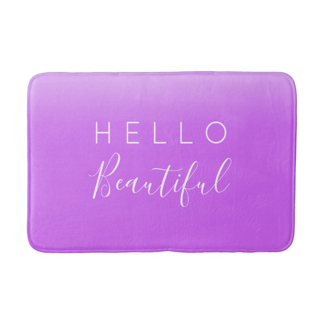 Hallo Beautiful /Violet Lila Badematte (Vorderseite)