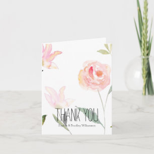 Hallo Beautiful Watercolor Floral Vielen Dank Dankeskarte
