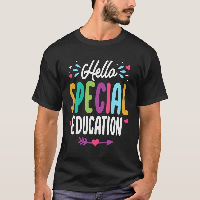 Hallo besondere Bildung zurück zum Schullehrer T-Shirt (Vorderseite)