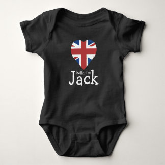 Hallo bin ich Jack! Gewerkschafts-Jackherzflagge Baby Strampler