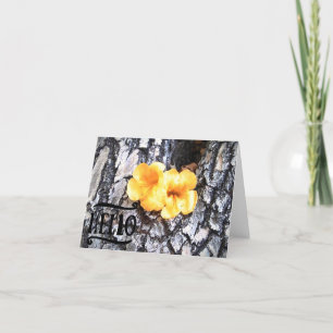 Hallo Blanko-Grußkarte mit gelber Allamanda Dankeskarte