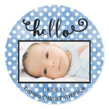 hallo blaue Punkte/Foto - Circle Sticker