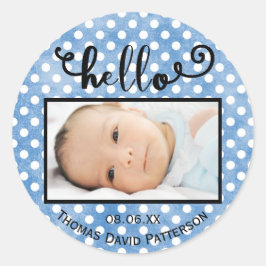 hallo blaue Punkte/Foto - Circle Sticker
