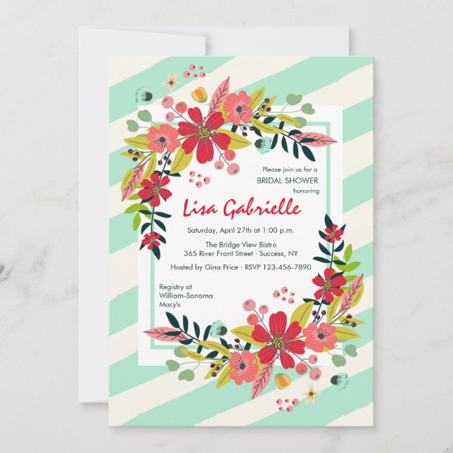 Hallo Blumen der Glück-Einladung Einladung (Vorderseite)