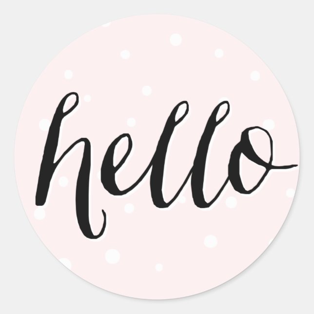 Hallo ! Blush Polka Dots Sticker (Vorderseite)