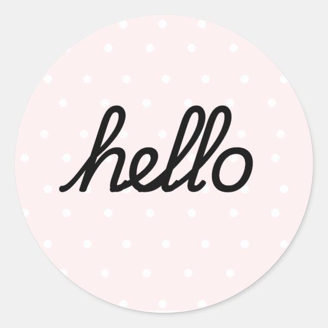 Hallo ! Blush Polka Dots Sticker (Vorderseite)
