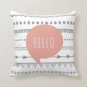 "Hallo" Boho Art-Wurfs-Kissen Kissen