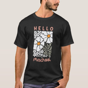 Hallo Boho-Blumen-Retro-Back-to-School T für die V T-Shirt