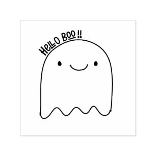 Hallo Boo - Niedlicher Halloween-Geist Permastempel