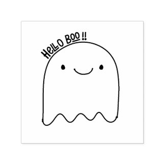 Hallo Boo - Niedlicher Halloween-Geist Permastempel
