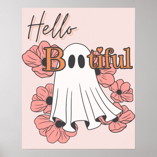 Hallo BOOtiful Halloween Wall Art Poster (Vorne)