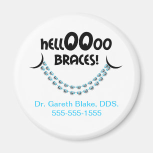 Hallo Braces Blue Orthodontic Werbung Magnet