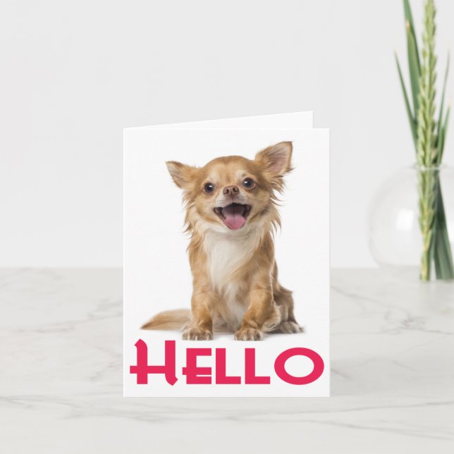 Hallo Chihuahua Welpe Hund Blank Notecard Karte (Vorderseite)