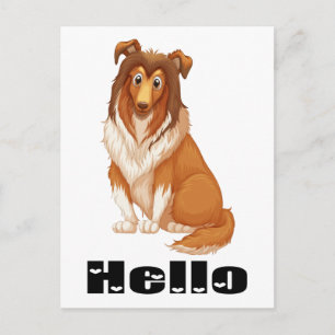 Hallo Collie Welpe Hund Lassie Ich denke an Dich Postkarte