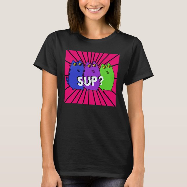 Hallo coole Katzen T-Shirt (Vorderseite)