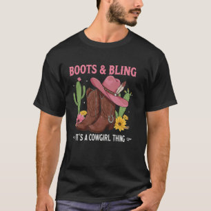 Hallo Country Rodeo Mädchen Western Stiefel & Glam T-Shirt