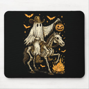 Hallo Cowboy-Geist-Kürbis-Reit-Skelett-Pferd H Mousepad