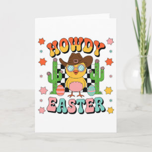Hallo, Cowboy-Hühnchen mögen mich Ostern Frohe Ost Karte