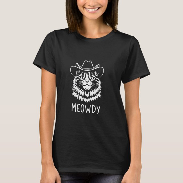 HALLO Cowboy-Katze T-Shirt (Vorderseite)