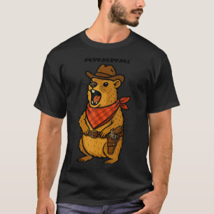 Hallo Cowboy Rock Hyrax Awawa Western Lustig T-Shirt