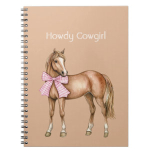 Hallo Cowgirl Pferd Rosa Schleife Notizblock