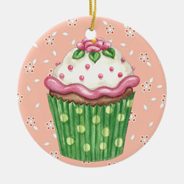 Hallo Cupcake ! Keramik Ornament (Vorne)
