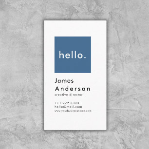 Hallo Custom Simple Modern Generic Blue Visitenkarte