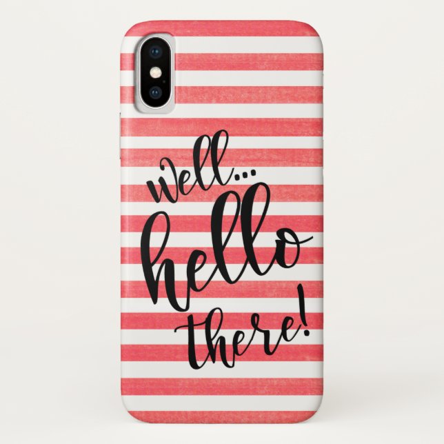 Hallo da auf Red Stripes iPhone X Fall Case-Mate iPhone Hülle (Rückseite)