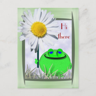 Hallo da froggie und daisy postkarte
