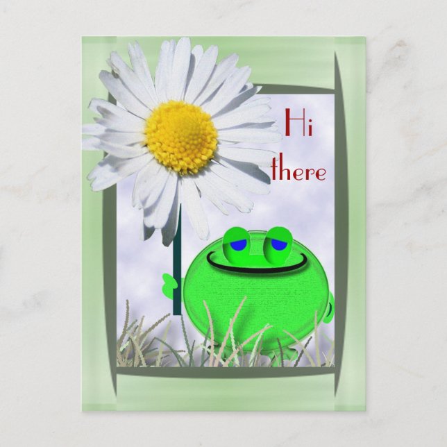Hallo da froggie und daisy postkarte (Vorderseite)