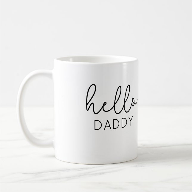 Hallo Daddy erwartet Überraschung Tasse (Links)