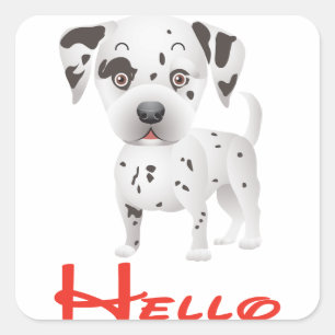 Hallo Dalmatiner Welpen Hund Aufkleber / Etikett