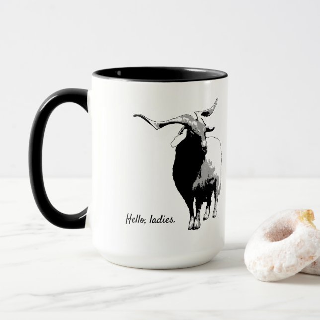 Hallo, Damen - klassische Tasse (Mit Donut)