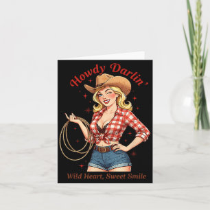 Hallo Darlin Cowgirl Muttertag Western Retro Karte