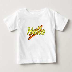 Hallo Design auf einem weißen Baby-T - Shirt
