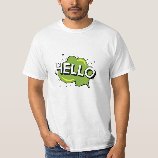 Hallo-Design T-Shirt (Vorderseite)