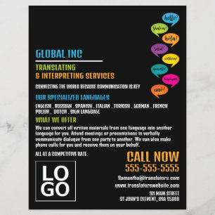 Hallo Design, Übersetzer und Dolmetscher Flyer