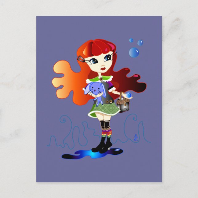 Hallo Dollies: Fira Postcard Postkarte (Vorderseite)