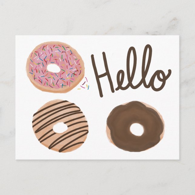 Hallo Donuts Postkarte (Vorderseite)