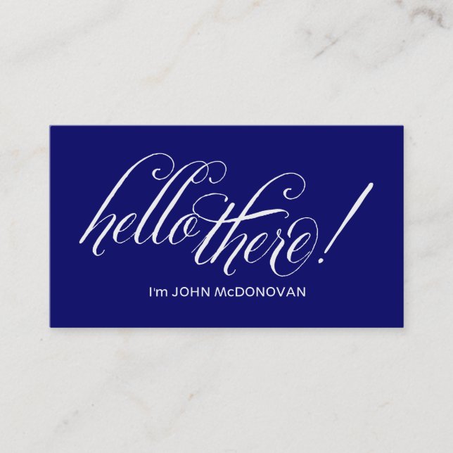 Hallo dort! Blaue Visitenkarte (Vorderseite)