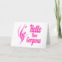 Hallo Dort herrlich schöne Lady Face Typografy Karte