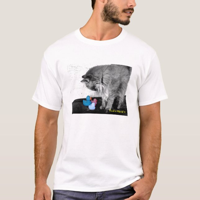 "Hallo dort Miezekatze-" Gummienten-T-Shirt T-Shirt (Vorderseite)