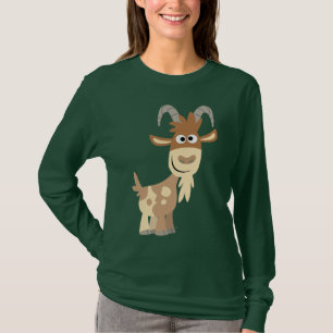 "Hallo dort!" Niedlicher Cartoon-Ziegen-Frauen-T - T-Shirt