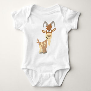 "Hallo dort!" Niedliches Cartoon-Ziegen-Baby-Kleid Baby Strampler