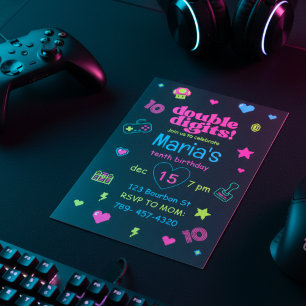 Hallo Double Digits Gaming 10. Geburtstag Einladung